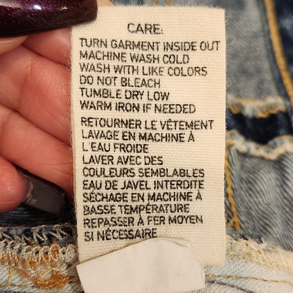 Ralph Lauren denim and supply mini denim skirt distressed size 27 - Picture 5 of 7